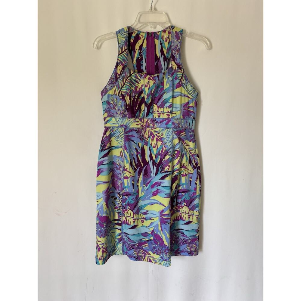 Title Nine Dress 6 Womens Stretch Sporty Sleeveless Knee Floral Multicolor